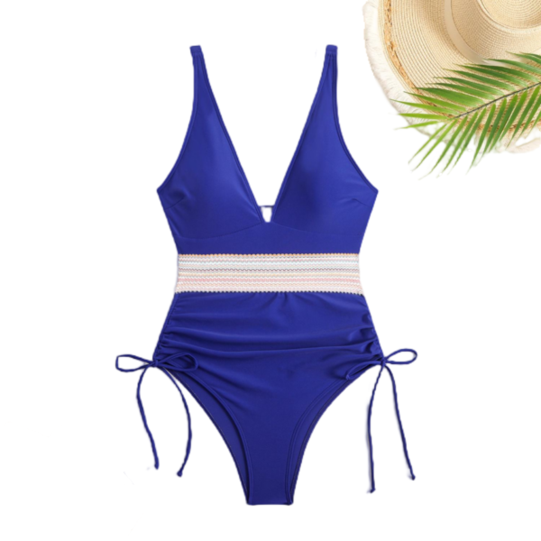 Solid Color Strap High-Waisted Sexy One-Piece Swimsuit
