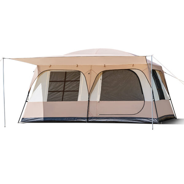 Two-Room Outdoor Black-Coated Waterproof and UV-Resistant Large Tent