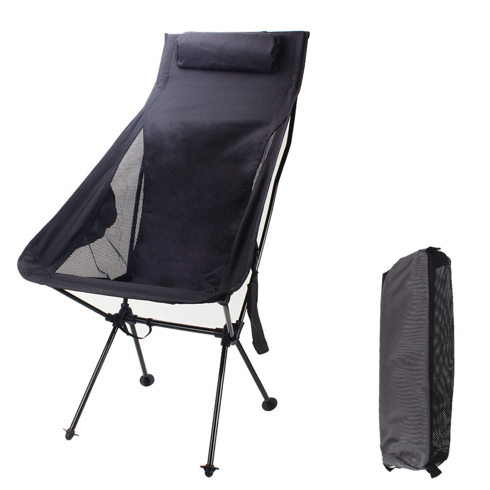Outdoor Folding Chair with Cup Holder and Pillow - Image 3