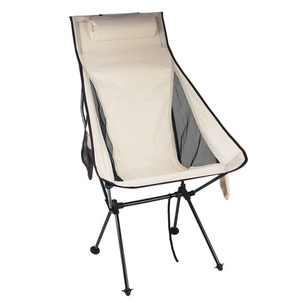 Outdoor Folding Chair with Cup Holder and Pillow