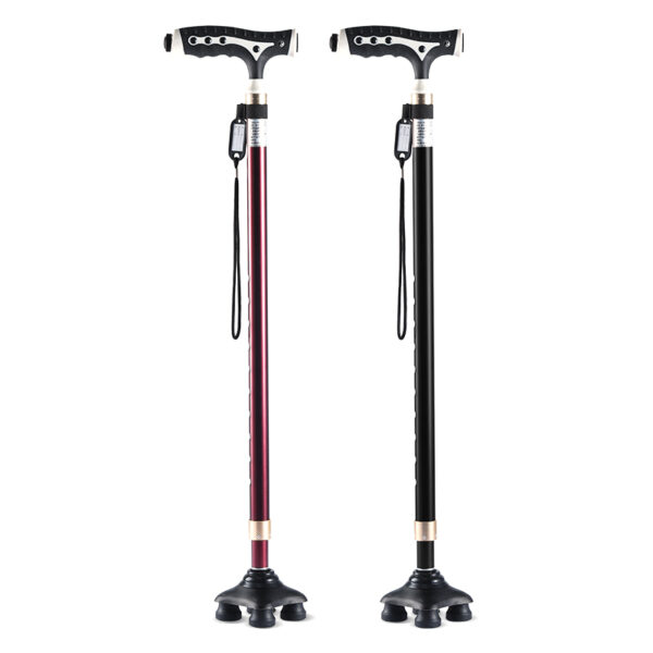 Non-slip Telescopic Walking Stick with Light